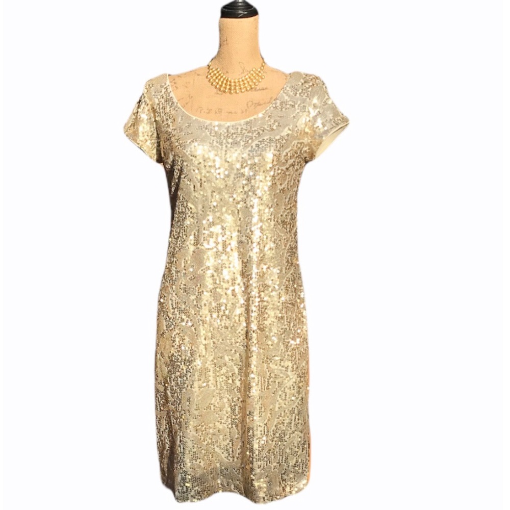 IOZ & Ali gold sequin dress